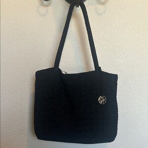 The Sak Black Crochet Tote Bag